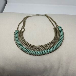 Source Unknown Elegant Gold and Mint Necklace